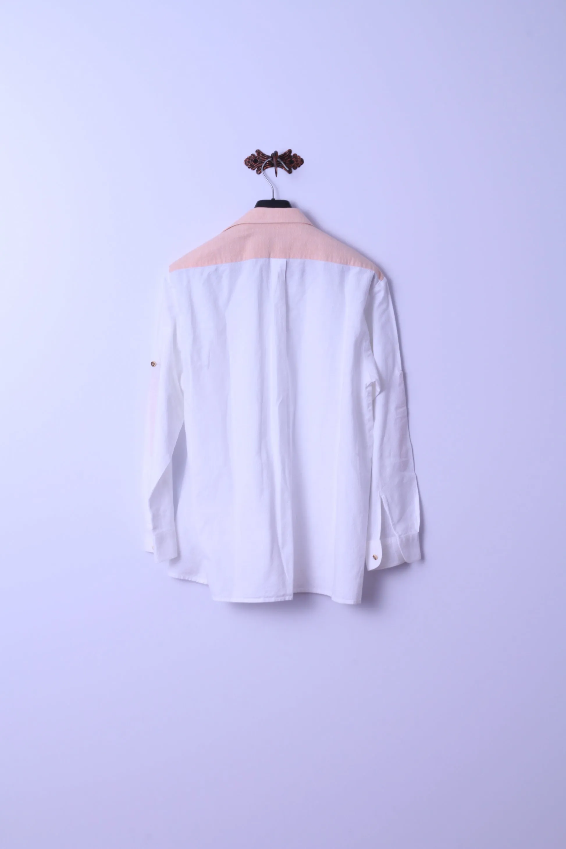 LANDHAUS C&A Naturally Mens XL 43/44 Casual Shirt White Cotton Tyrol Ebroidered Top