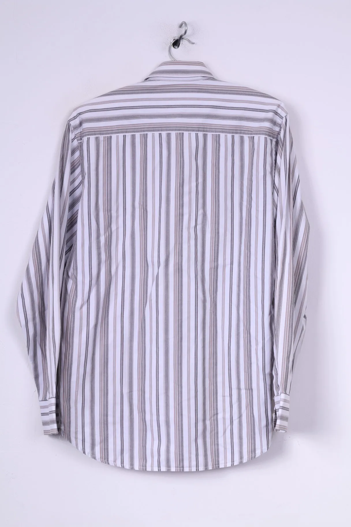 Lerros Mens M Casual Shirt Striped White Long Sleeve Top Cotton