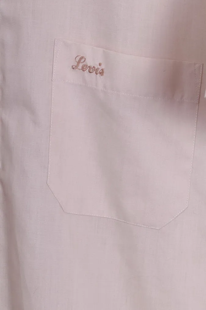 Levis Mens 16 41 S Casual Shirt Beige Cotton Short Sleeve