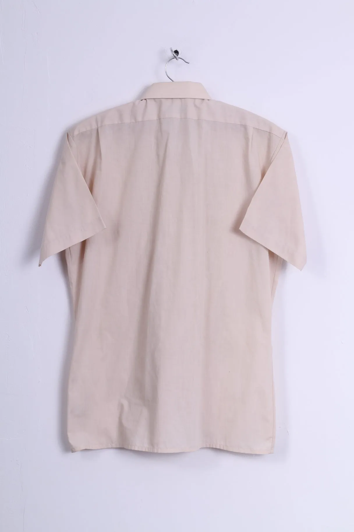 Levis Mens 16 41 S Casual Shirt Beige Cotton Short Sleeve