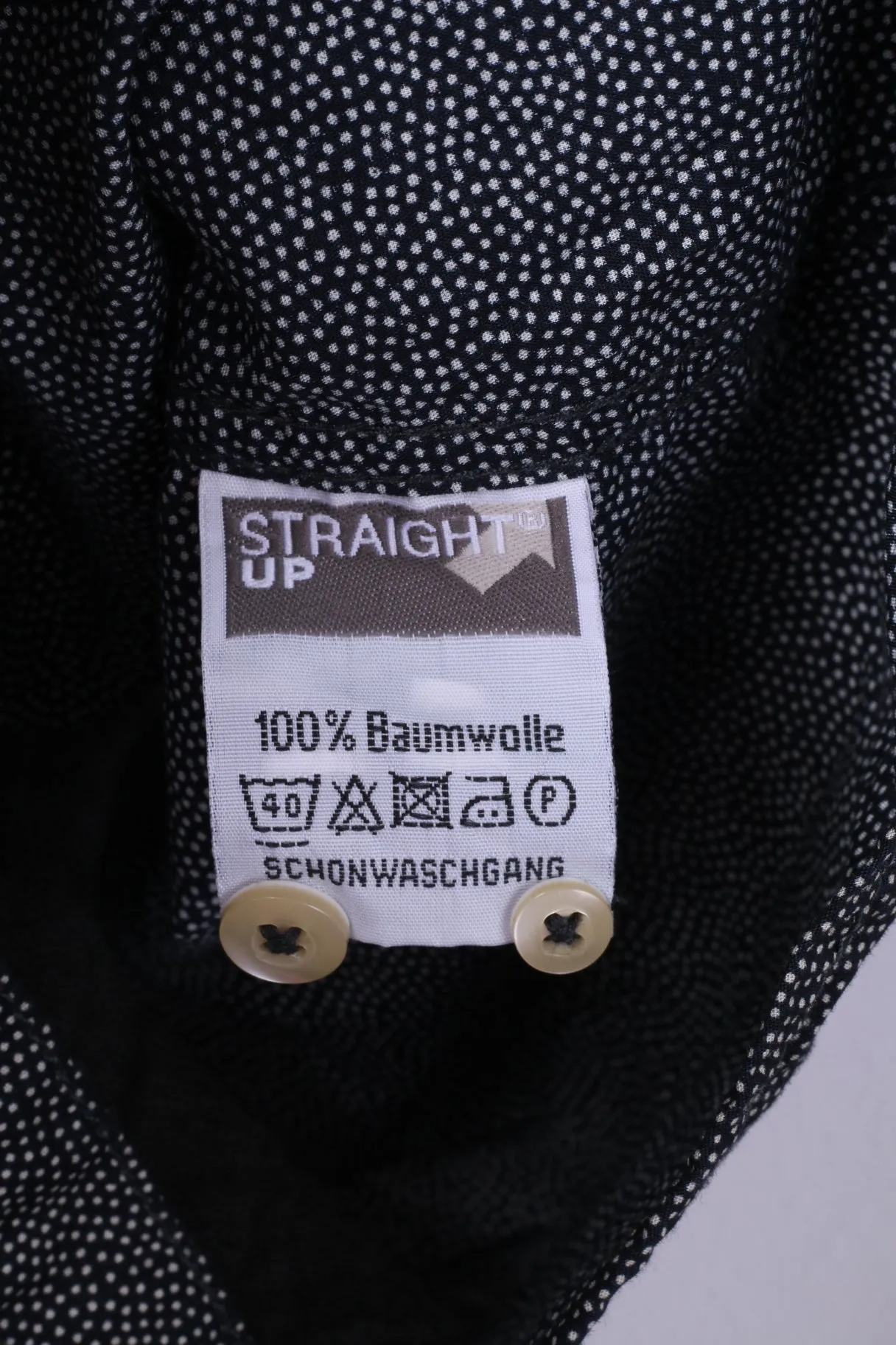 Local Area Mens S Casual Shirt Black Micro Dots First Base Sports Cotton Top Straight Up
