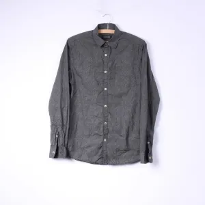 Local Area Mens S Casual Shirt Black Micro Dots First Base Sports Cotton Top Straight Up
