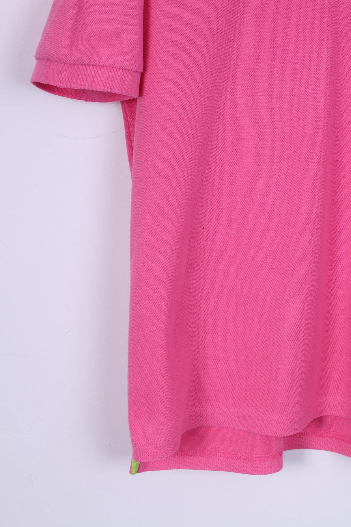 Lonsdale London Mens S Polo Shirt Pink Neon Cotton Short Sleeve Top