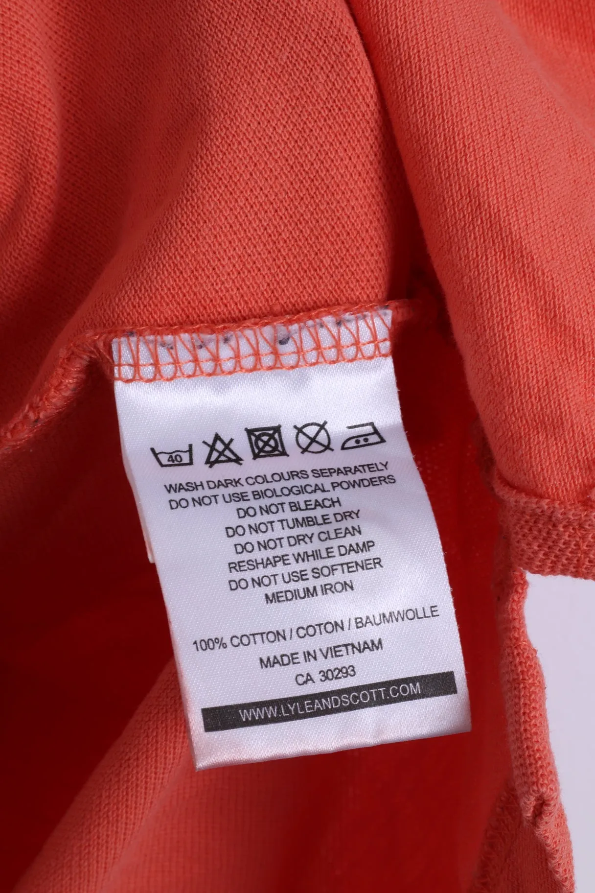 Lyle & Scott Mens M (S) Polo Shirt Cotton Coral Detailed Buttons