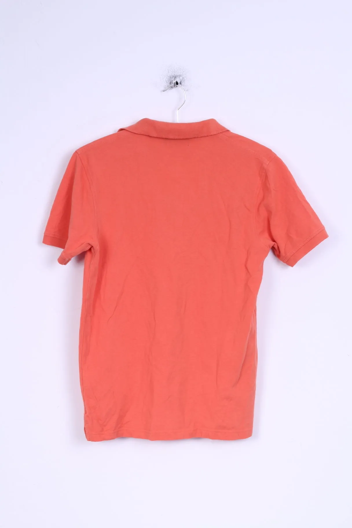Lyle & Scott Mens M (S) Polo Shirt Cotton Coral Detailed Buttons