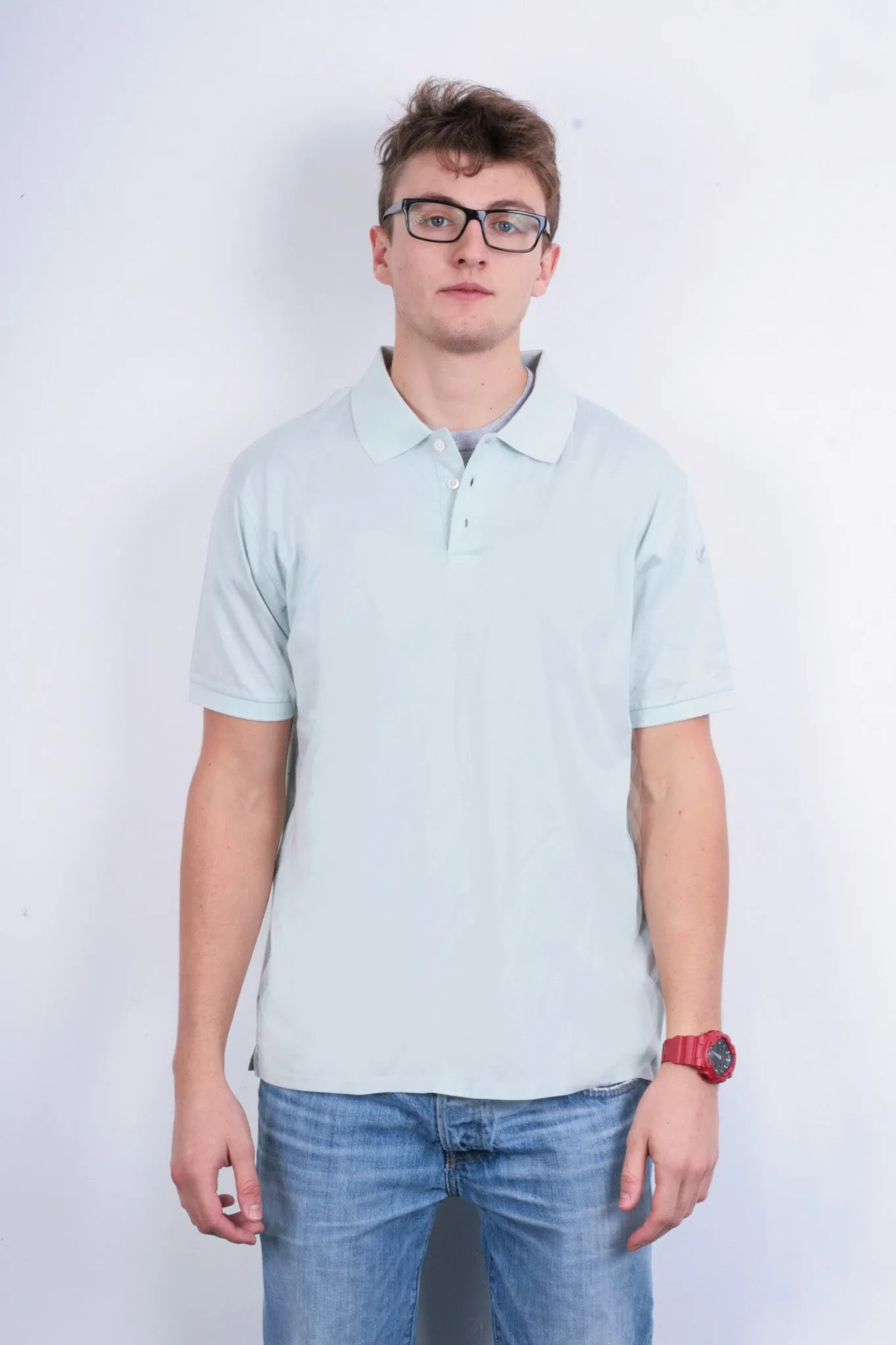 Lyle & Scott Mens XL Polo Shirt Mint Top Cotton Aqua Light Eagle Logo