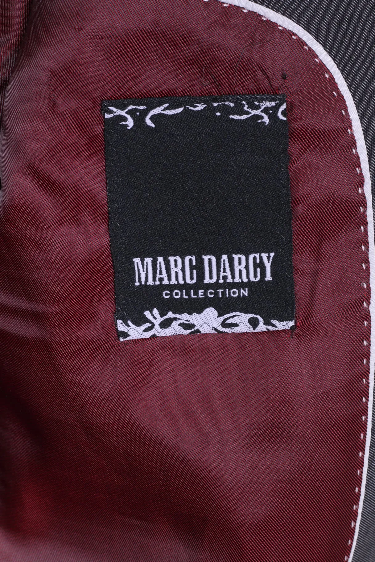 Marc Darcy Mens 42R Blazer Grey Single Breasted Jacket Shoulder Pads