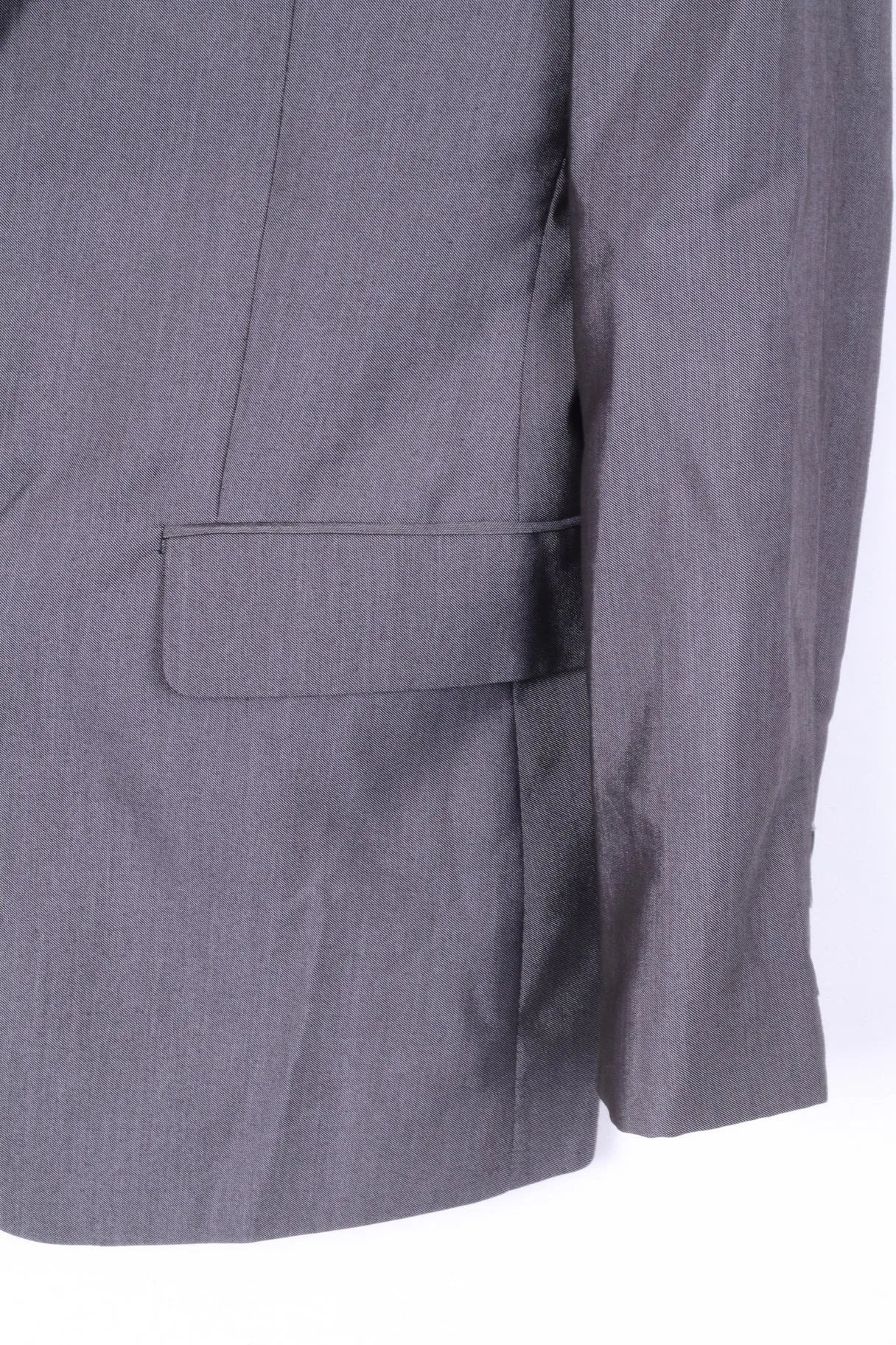Marc Darcy Mens 42R Blazer Grey Single Breasted Jacket Shoulder Pads