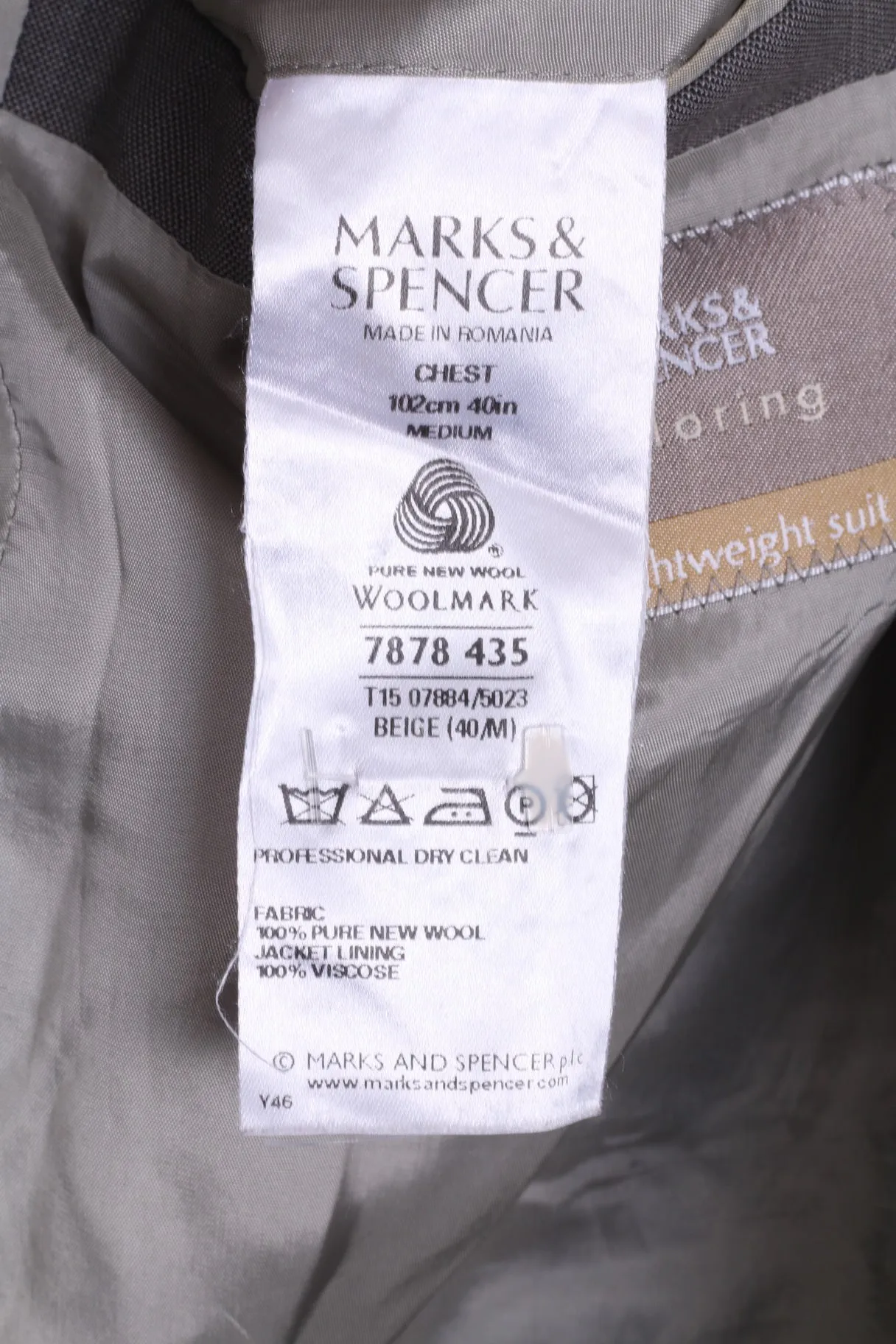 Marks & Spencer Mens 40 M Blazer Tailoring Lightweight Suit Single Breasted Grey