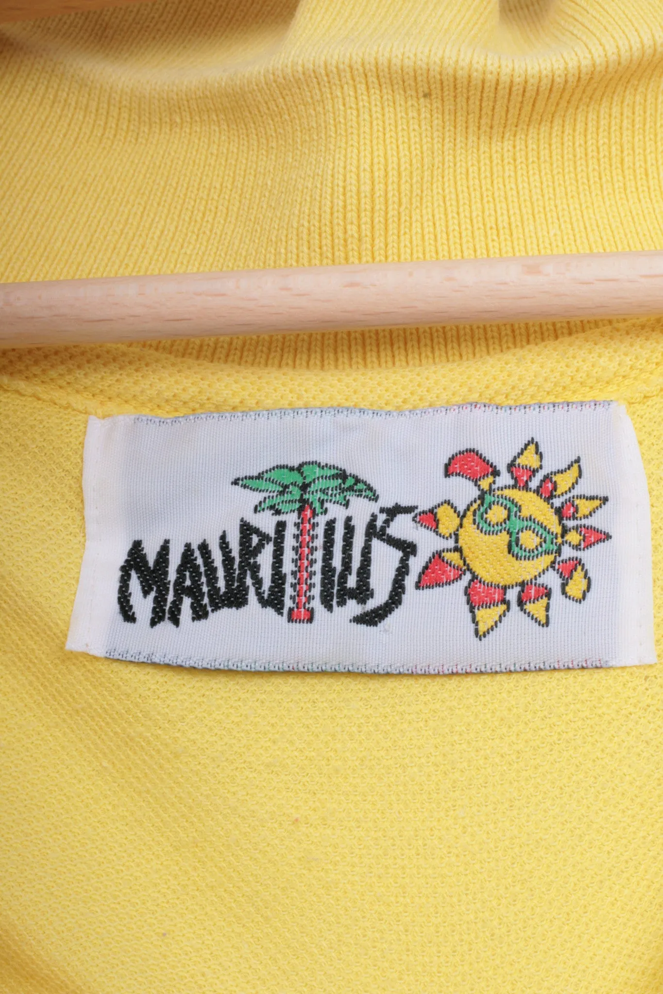 Mauritius Mens XL Polo Shirt Yellow Short Sleeve Cotton