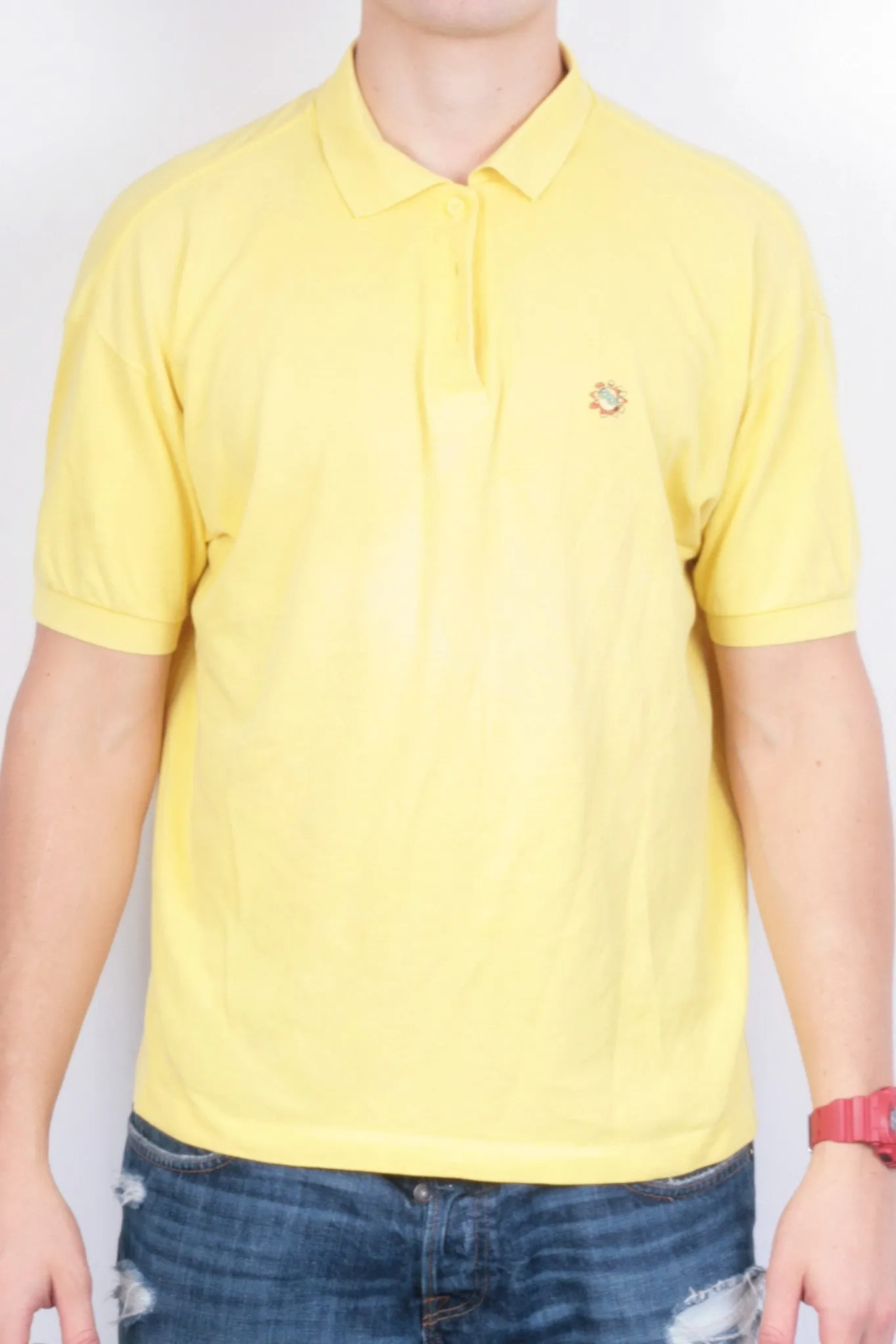 Mauritius Mens XL Polo Shirt Yellow Short Sleeve Cotton