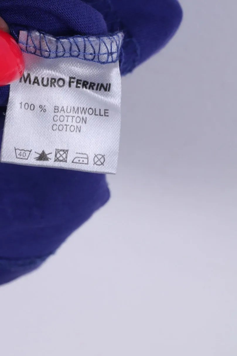 Mauro Ferrini Mens M T-Shirt Purple Crew Neck Graphic Cotton Arti Ficial Intelligence Summer Top