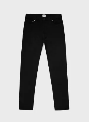Men's Cotton Drill 5 Pocket Trouser in Black Sunspel