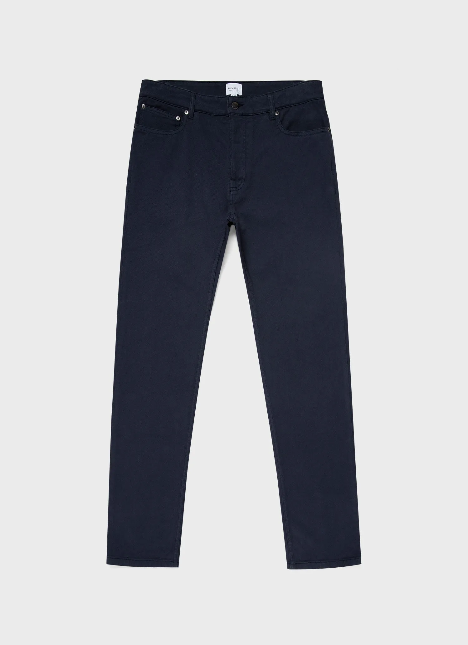 Men's Cotton Drill 5 Pocket Trouser in Navy Sunspel