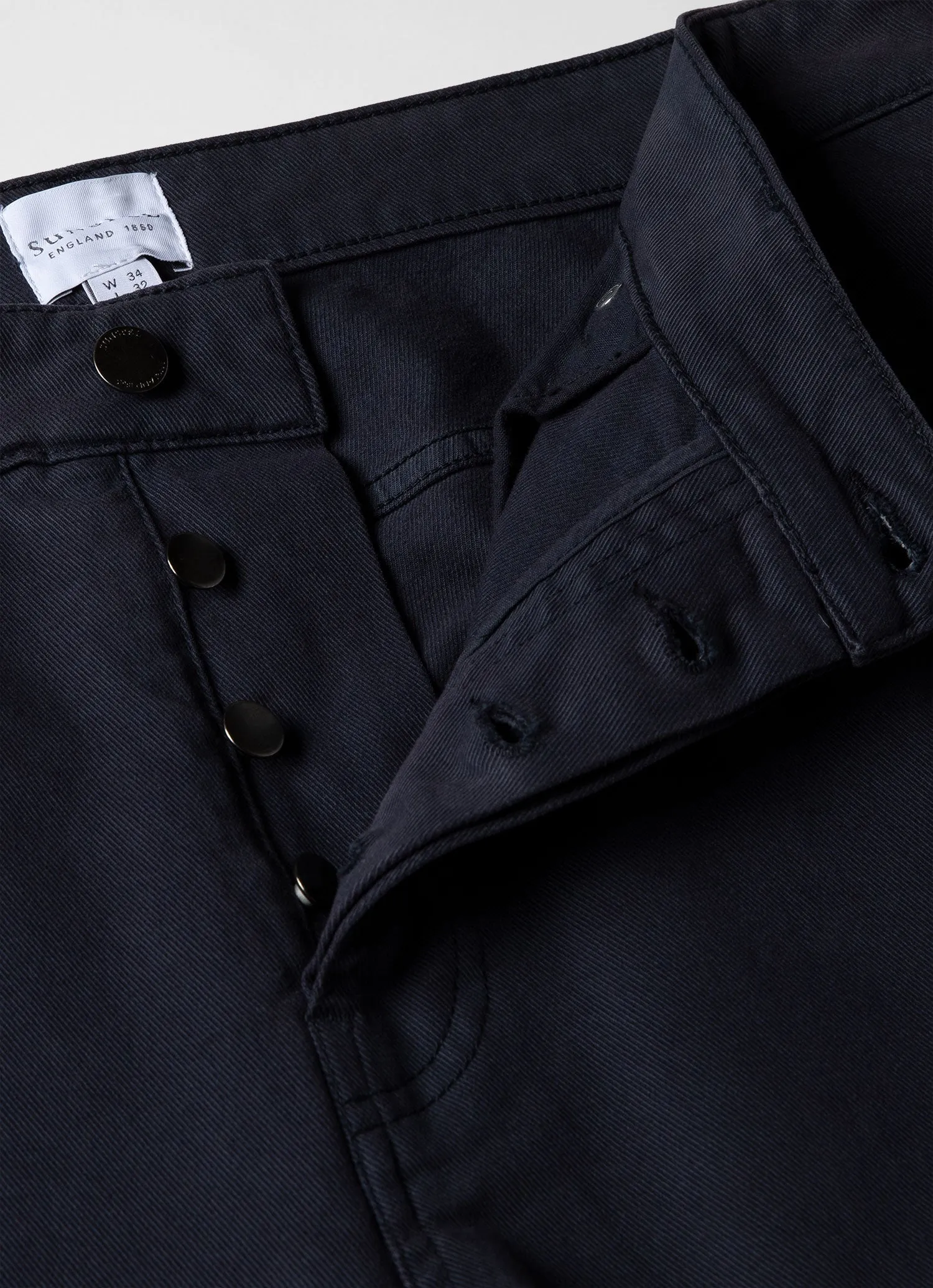 Men's Cotton Drill 5 Pocket Trouser in Navy Sunspel