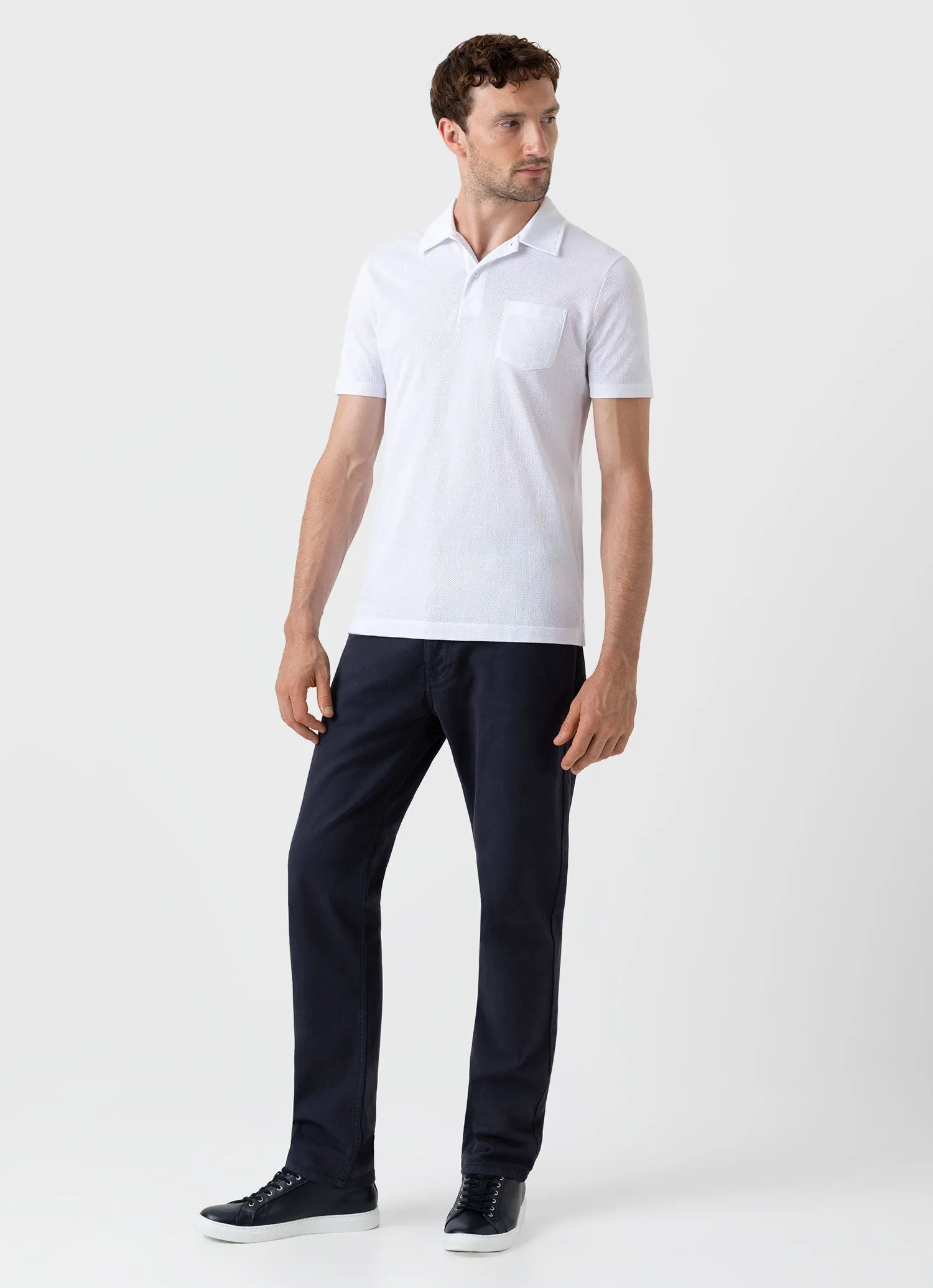 Men's Cotton Drill 5 Pocket Trouser in Navy Sunspel