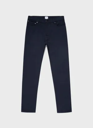 Men's Cotton Drill 5 Pocket Trouser in Navy Sunspel