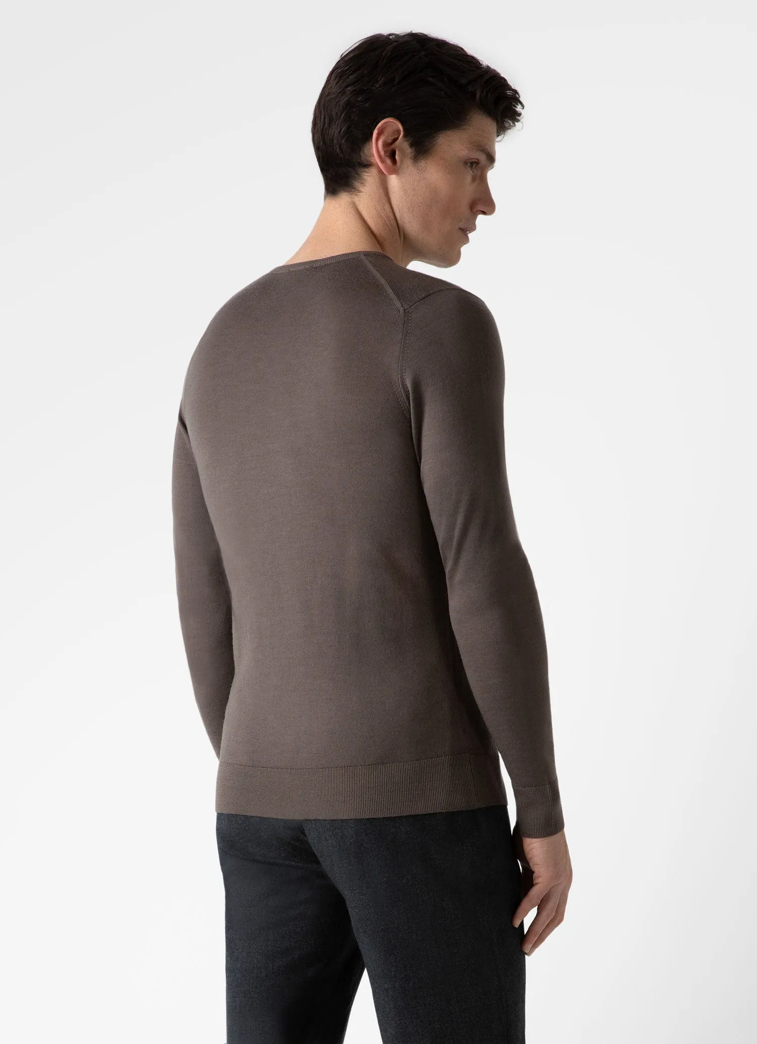 Men's Extra-Fine Merino Crew Neck in Cedar Sunspel