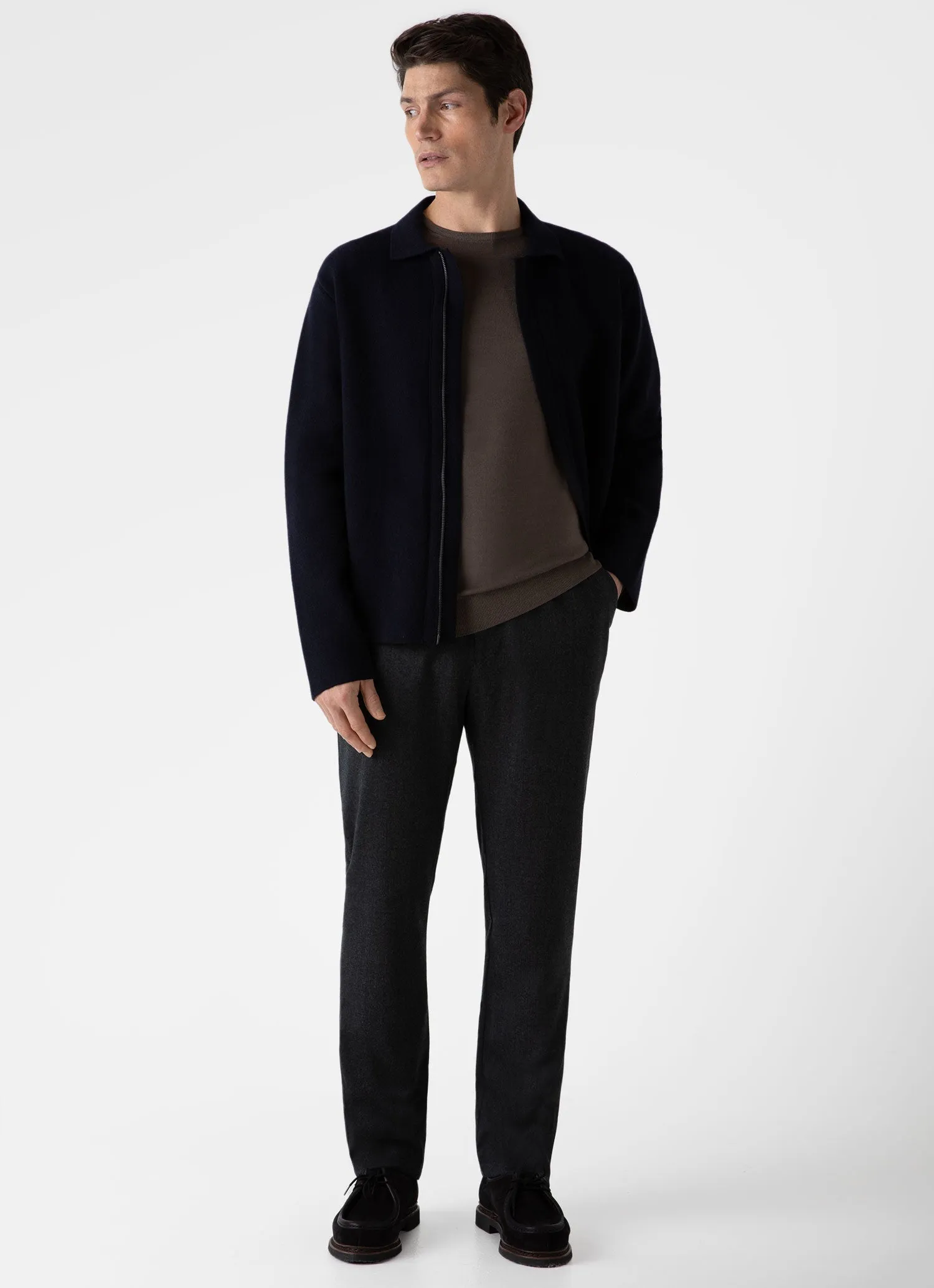 Men's Extra-Fine Merino Crew Neck in Cedar Sunspel