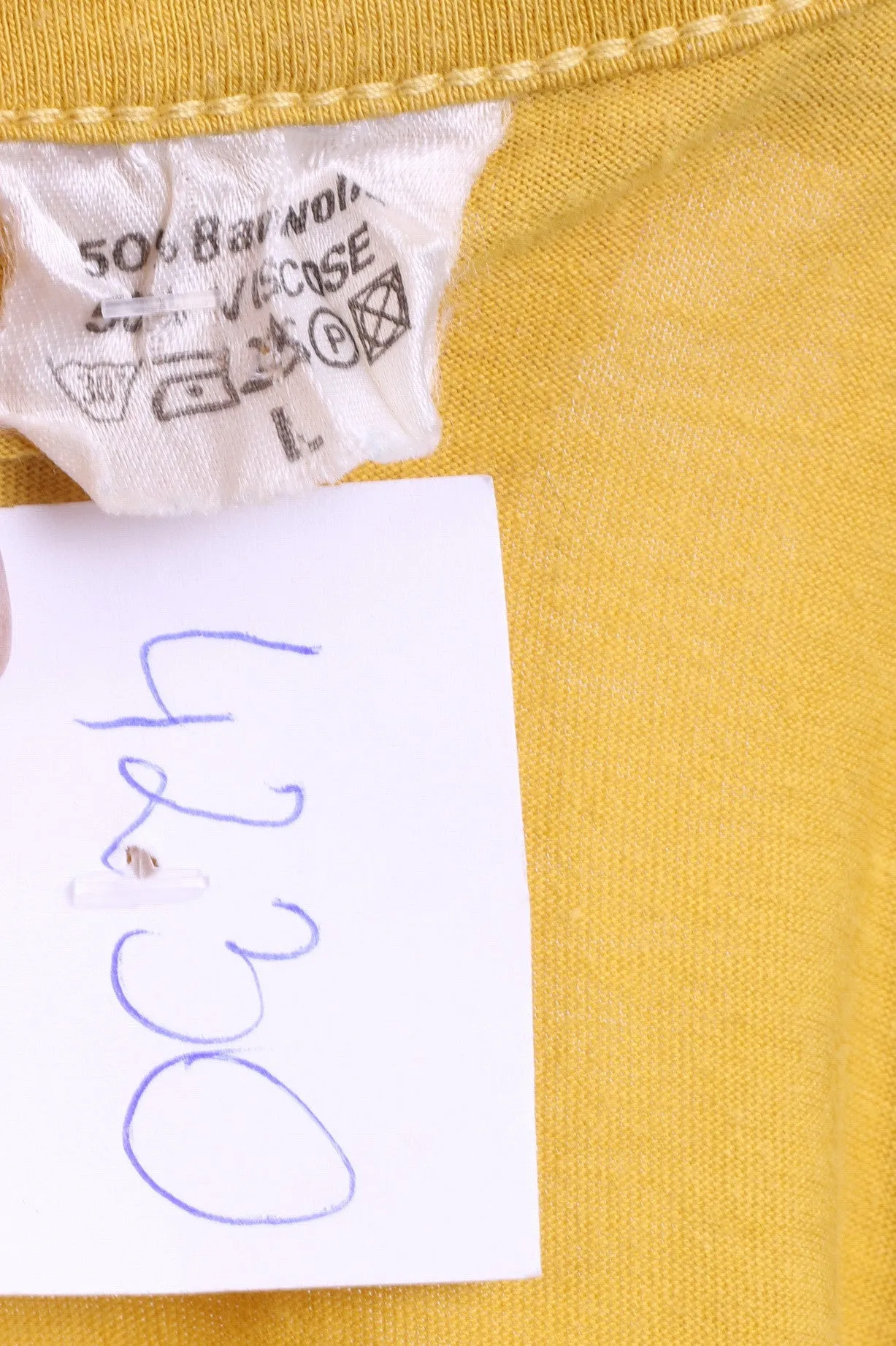 Mens L Shirt Mustard Coconut Beach Summer Short Sleeve