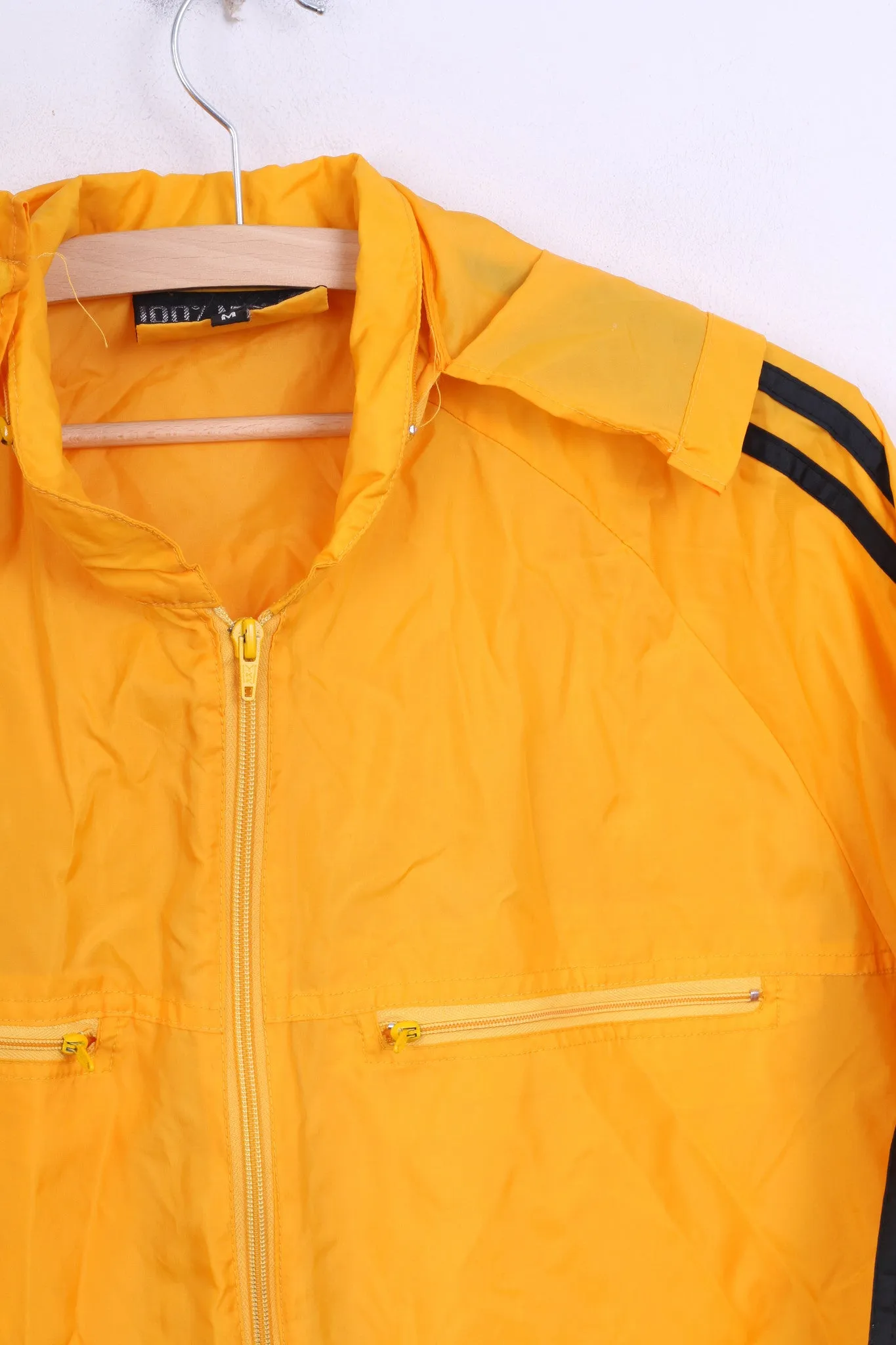 Mens M Jacket Yellow Sport Waterproof Hood Nylon Rain Jacket
