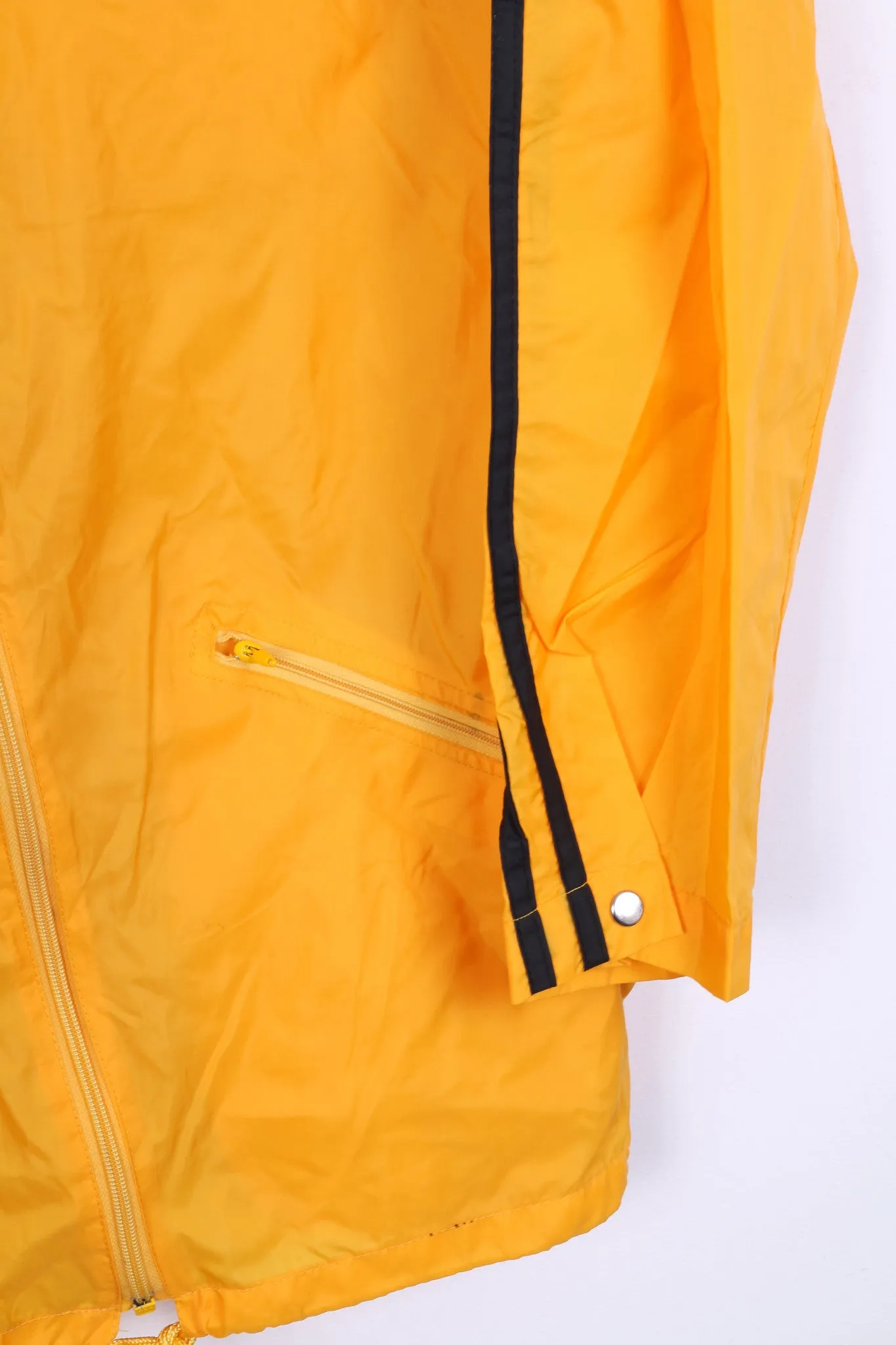 Mens M Jacket Yellow Sport Waterproof Hood Nylon Rain Jacket