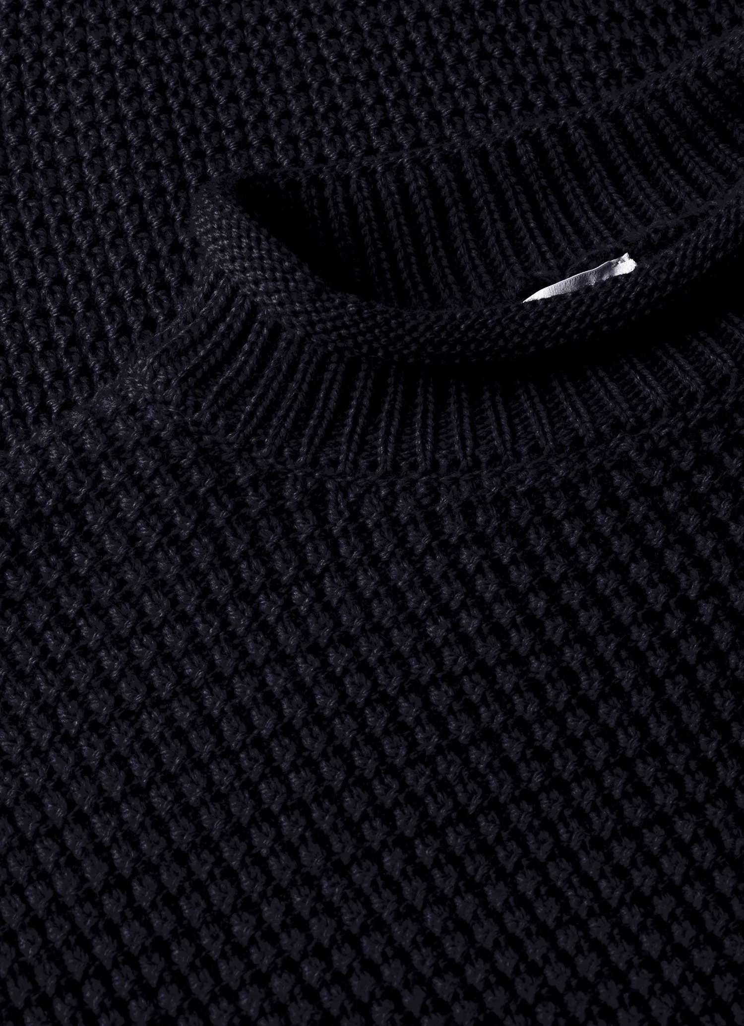 Men's Merino Fisherman Jumper in Navy Sunspel