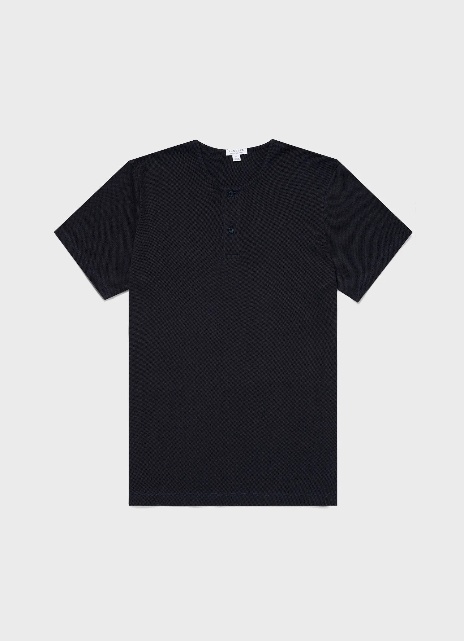 Men's Riviera Henley in Navy Sunspel