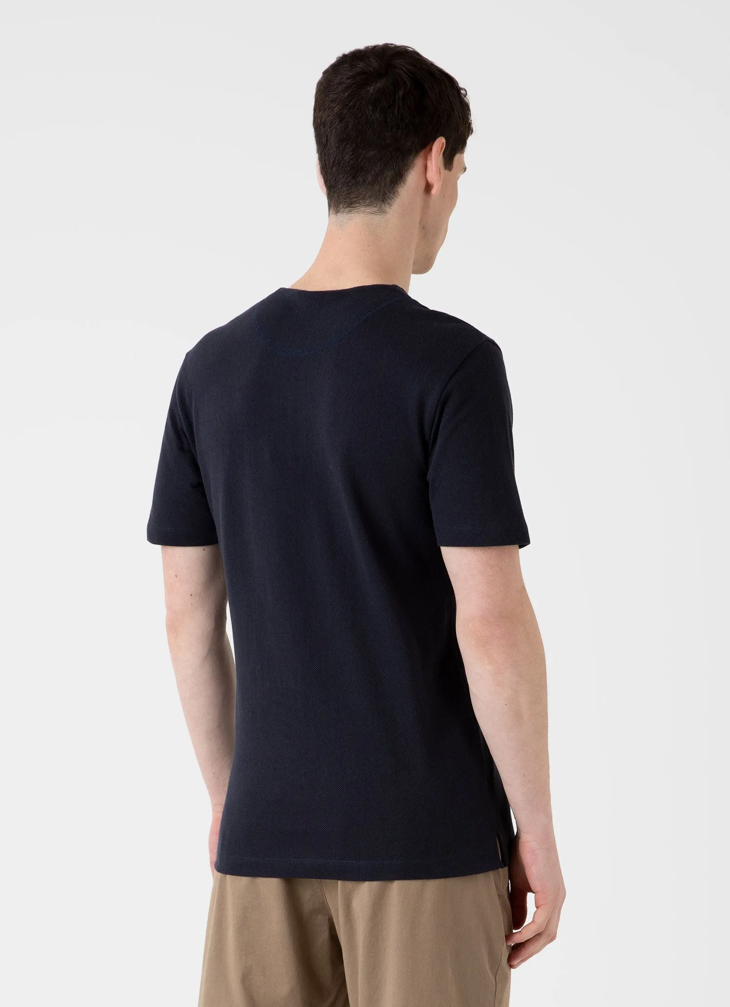 Men's Riviera Henley in Navy Sunspel