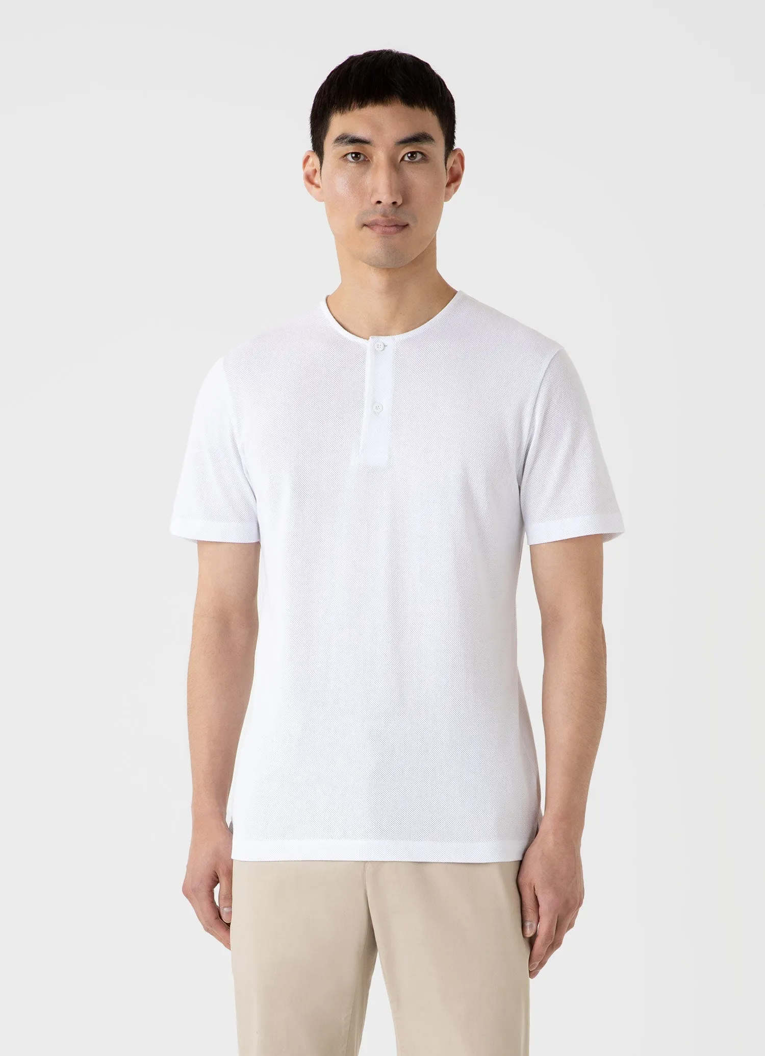 Men's Riviera Henley in White Sunspel
