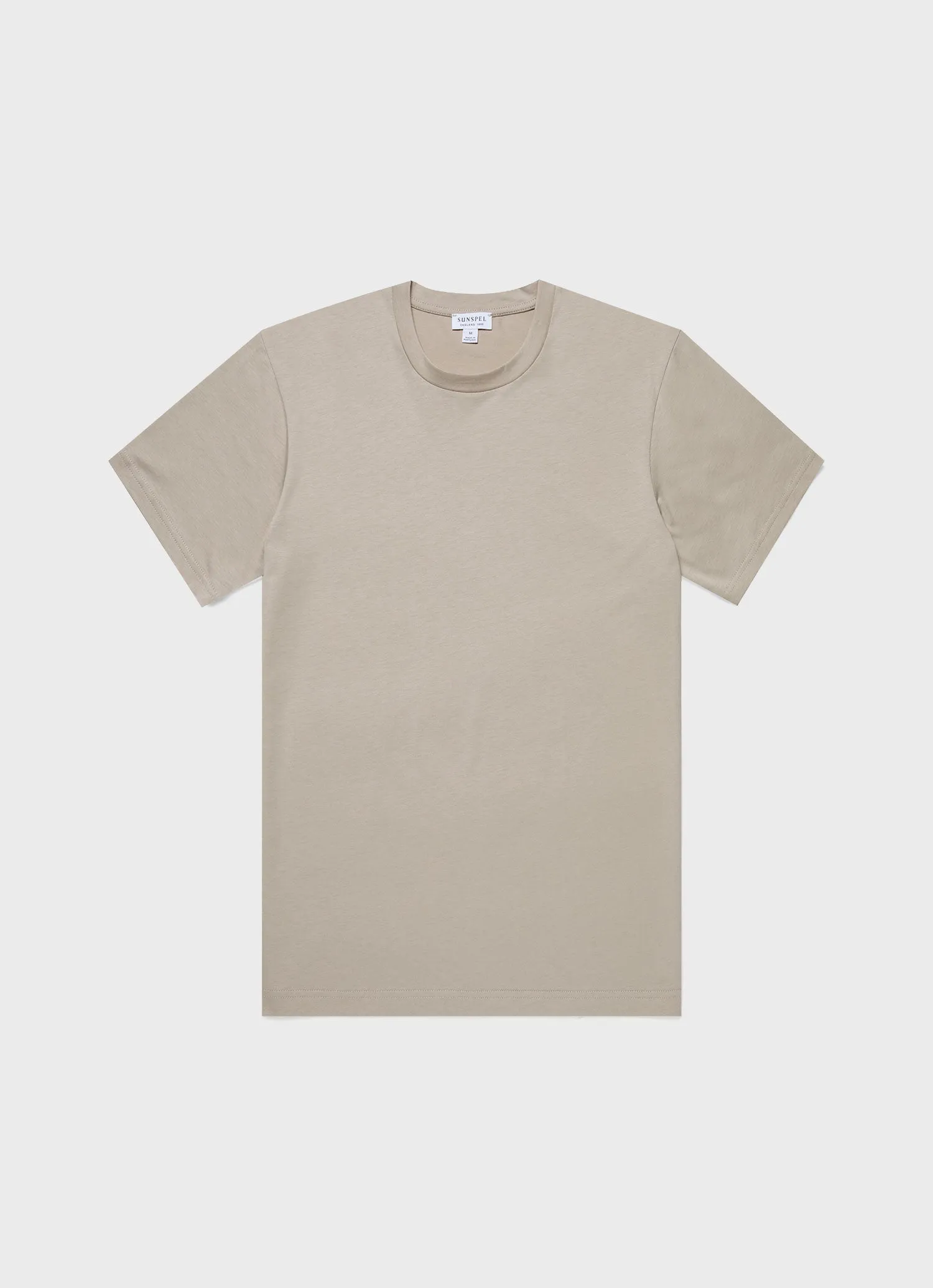 Men's Riviera Midweight T-shirt in Ash Grey Sunspel