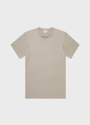 Men's Riviera Midweight T-shirt in Ash Grey Sunspel
