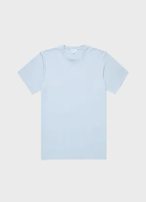 Men's Riviera Midweight T-shirt in Blue Mist Sunspel