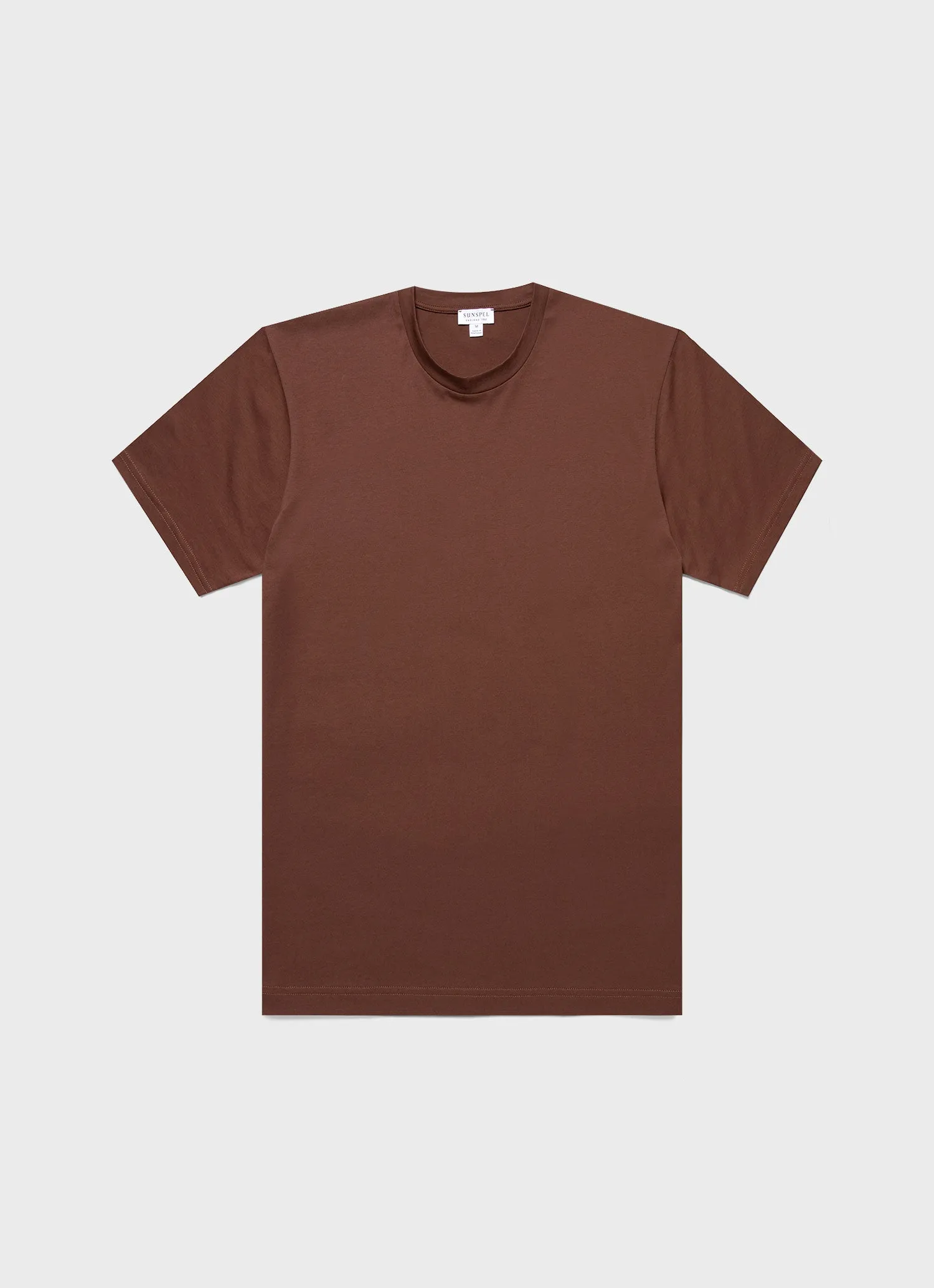 Men's Riviera Midweight T-shirt in Cocoa Brown Sunspel