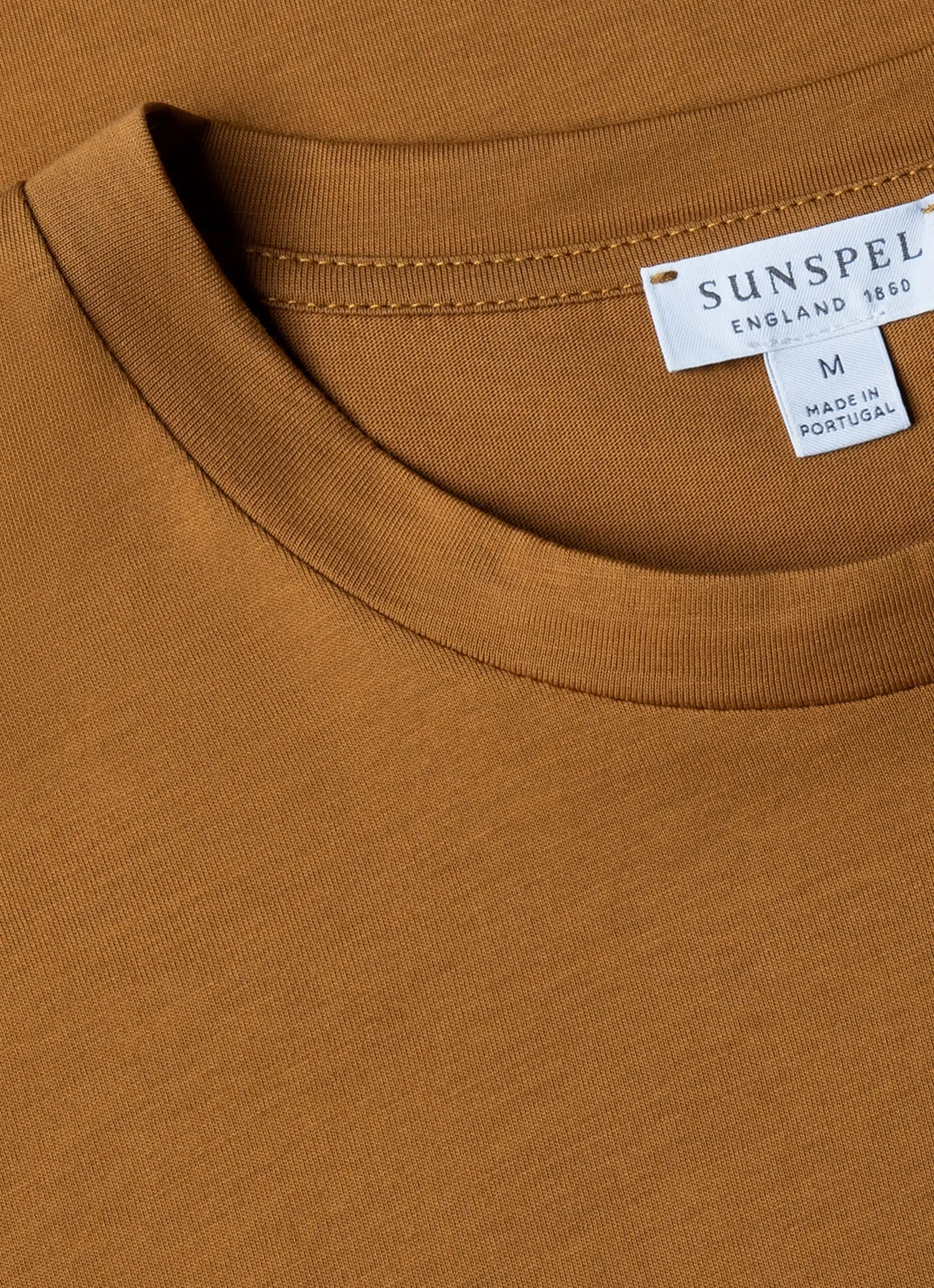 Men's Riviera Midweight T-shirt in Golden Brown Sunspel