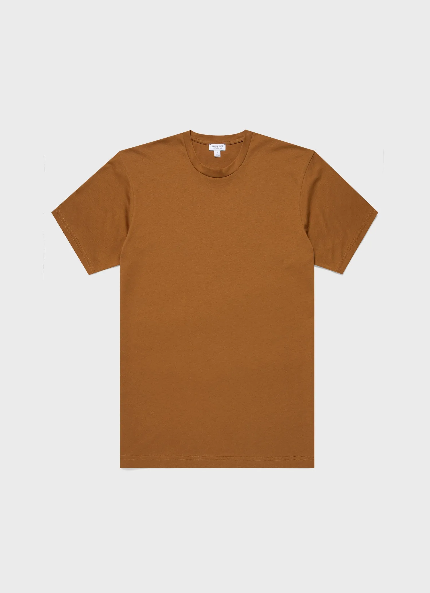 Men's Riviera Midweight T-shirt in Golden Brown Sunspel