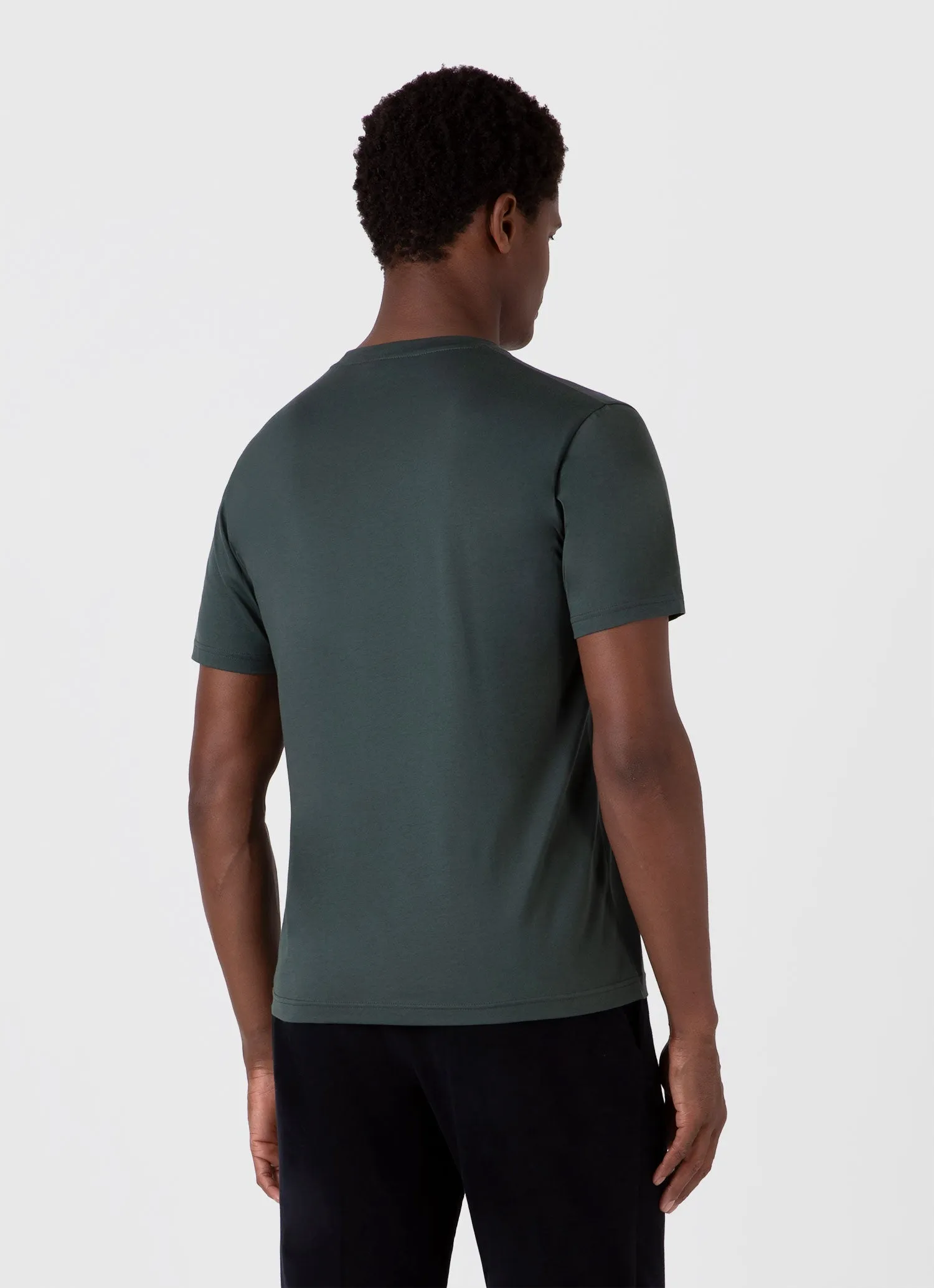 Men's Riviera Midweight T-shirt in Holly Green Sunspel