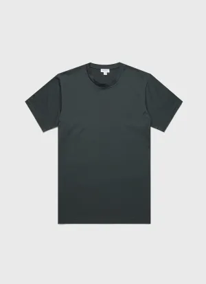 Men's Riviera Midweight T-shirt in Holly Green Sunspel
