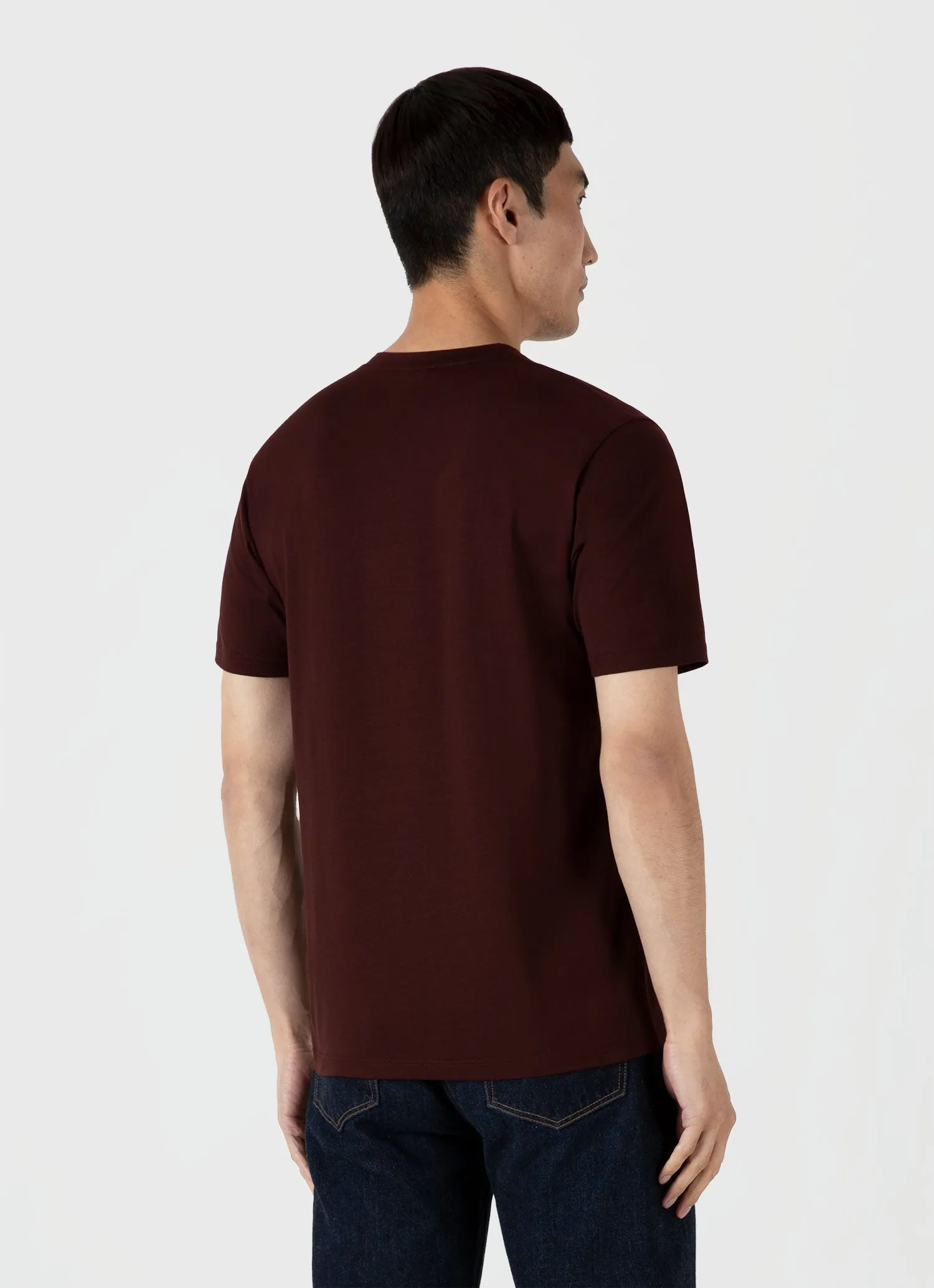 Men's Riviera Midweight T-shirt in Raisin Sunspel