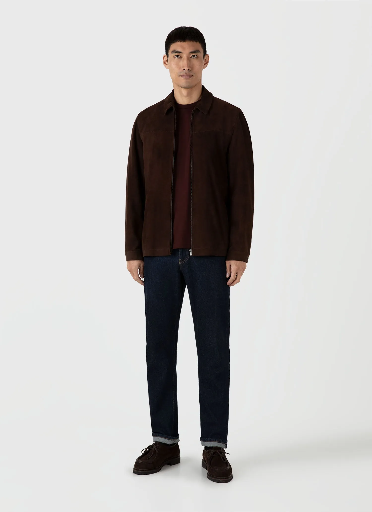 Men's Riviera Midweight T-shirt in Raisin Sunspel