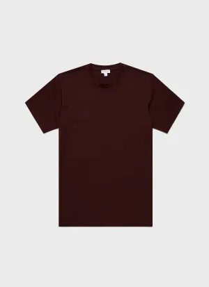 Men's Riviera Midweight T-shirt in Raisin Sunspel