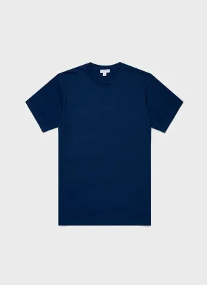 Men's Riviera Midweight T-shirt in Real Indigo Sunspel