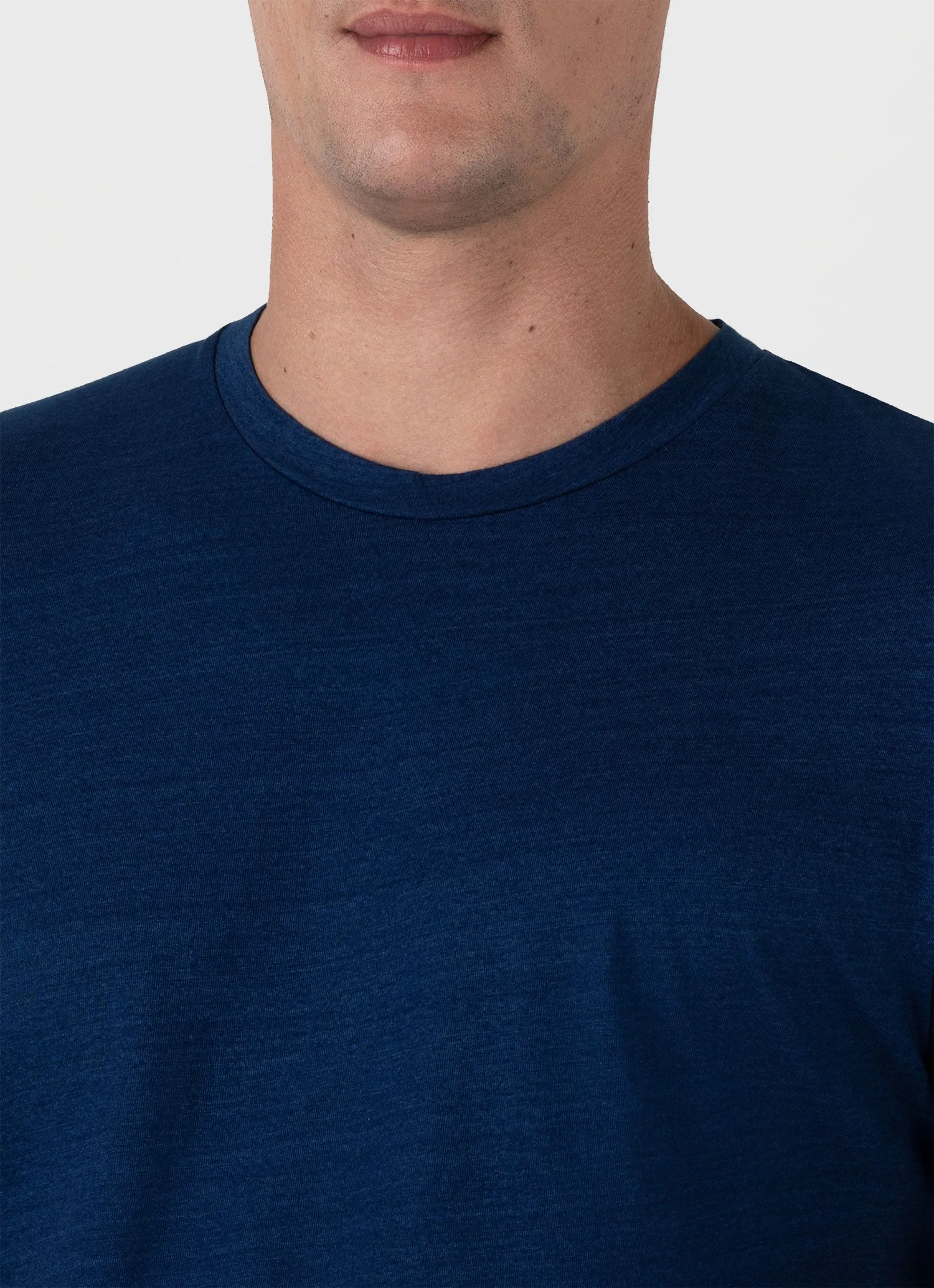 Men's Riviera Midweight T-shirt in Real Indigo Sunspel