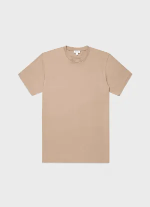 Men's Riviera Midweight T-shirt in Sandstone Sunspel
