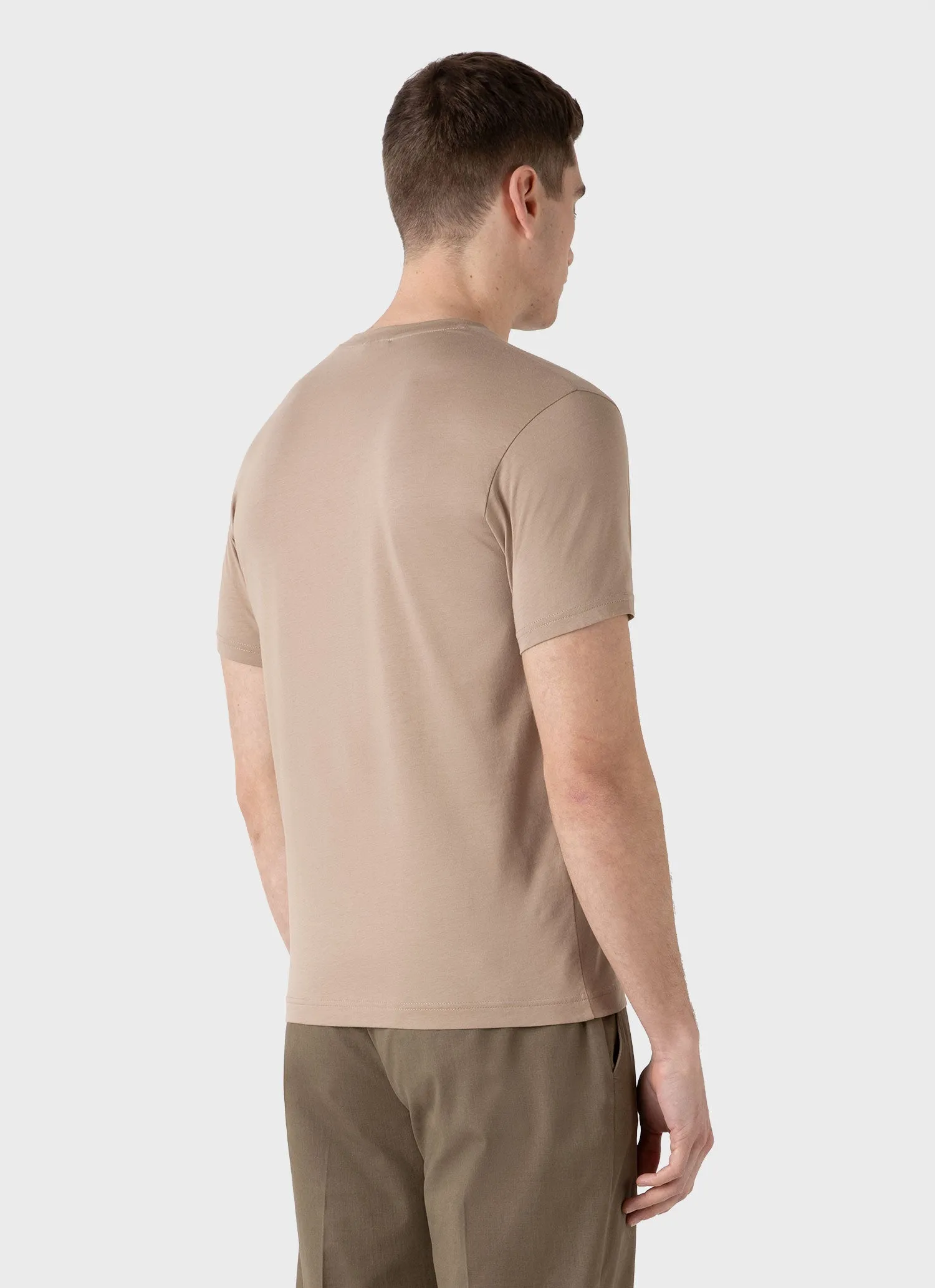 Men's Riviera Midweight T-shirt in Sandstone Sunspel
