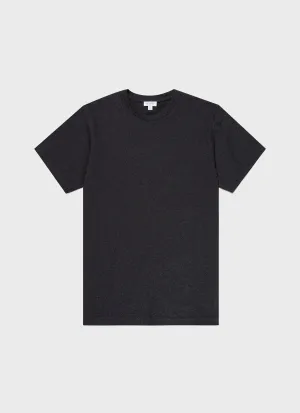 Men's Riviera T-shirt in Charcoal Melange Sunspel