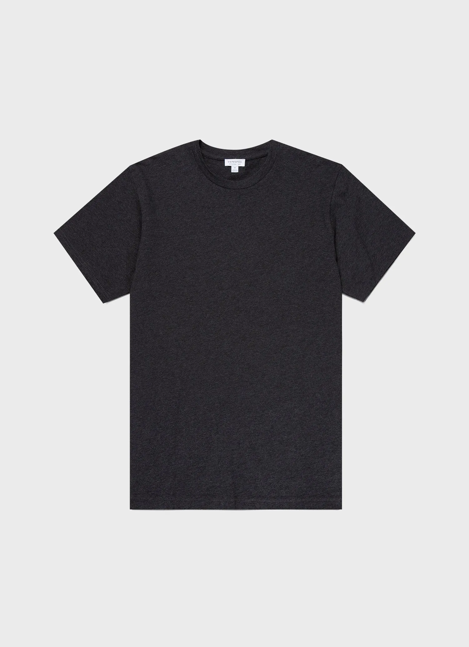 Men's Riviera T-shirt in Charcoal Melange Sunspel