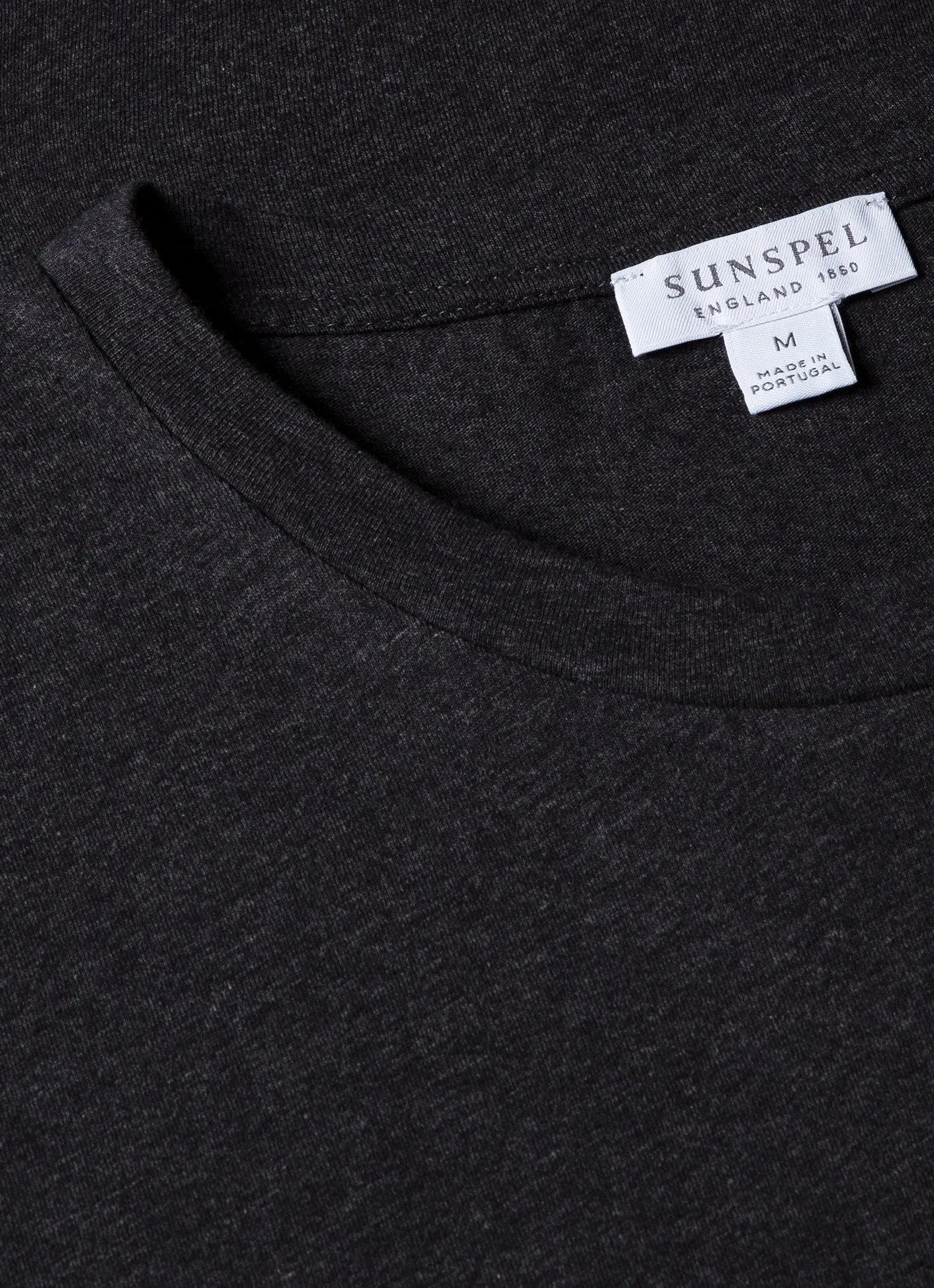 Men's Riviera T-shirt in Charcoal Melange Sunspel