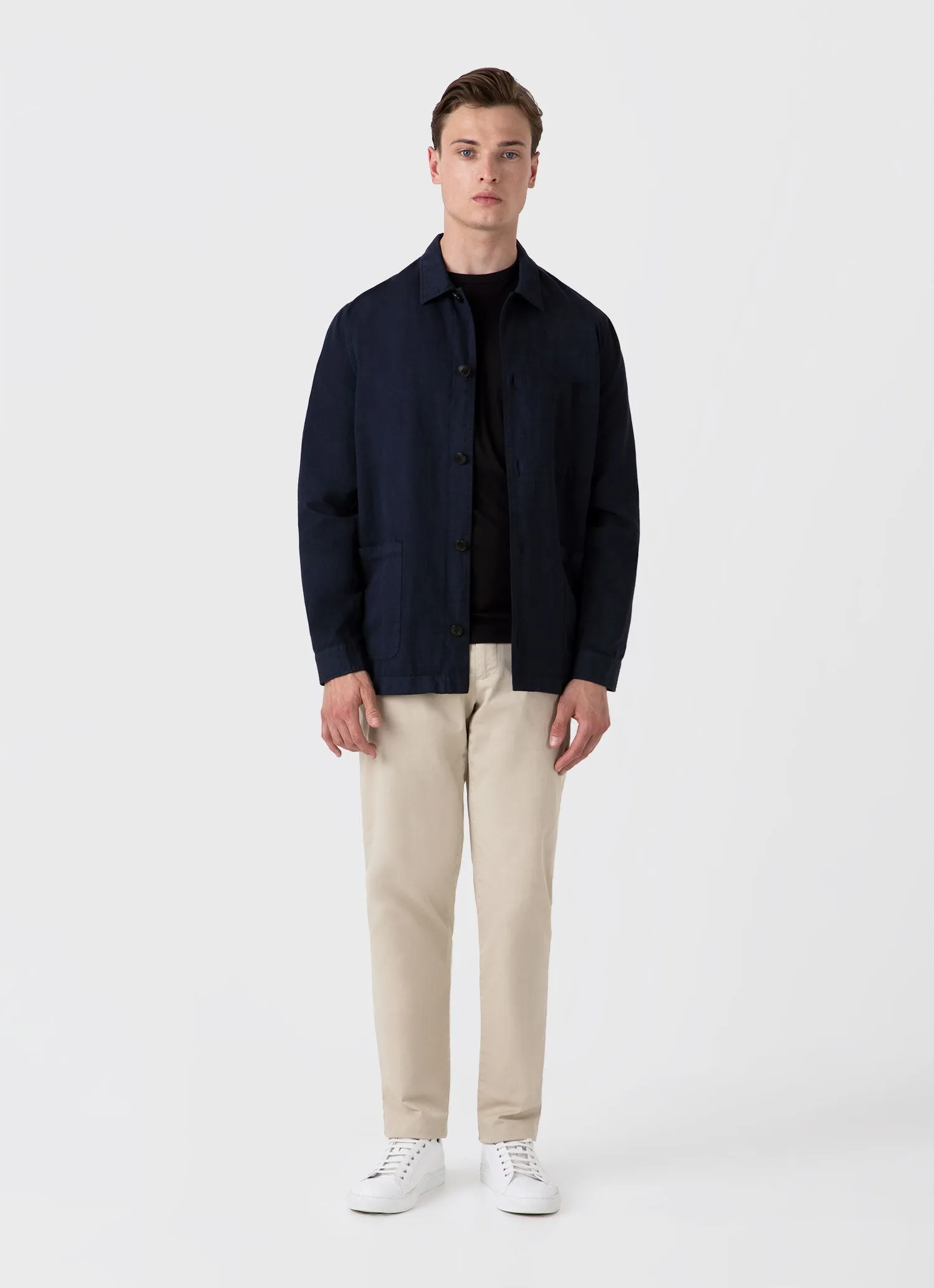 Men's Sea Island Cotton T-shirt in Black Sunspel