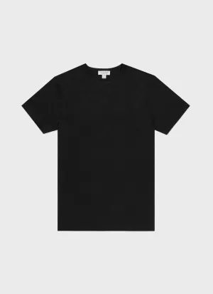 Men's Sea Island Cotton T-shirt in Black Sunspel